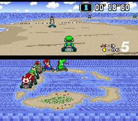 une photo d'Ã©cran de Super Mario Kart sur Nintendo Super Nes